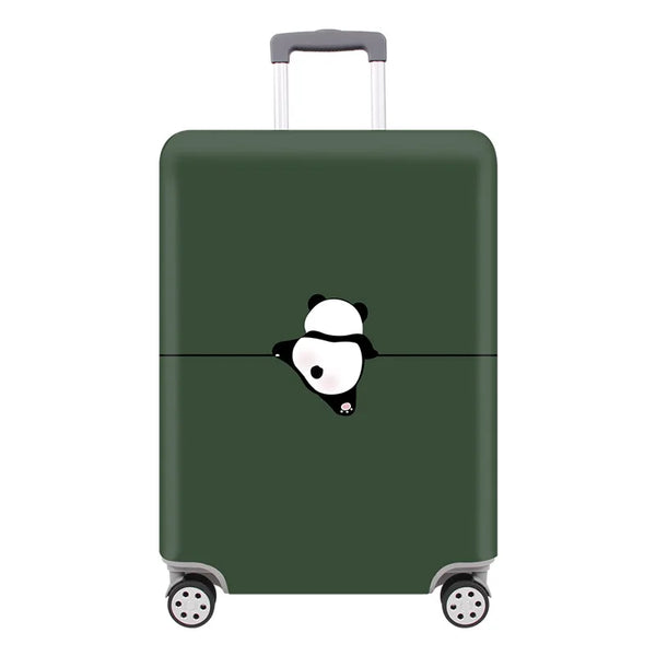 Housse de Protection Valise Panda, sur fond vert