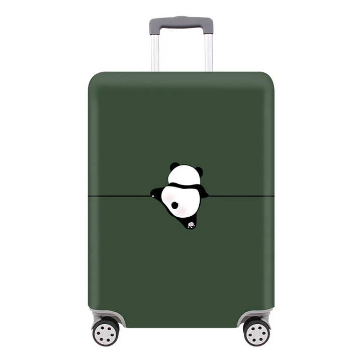 Housse de Protection Valise Panda, sur fond vert