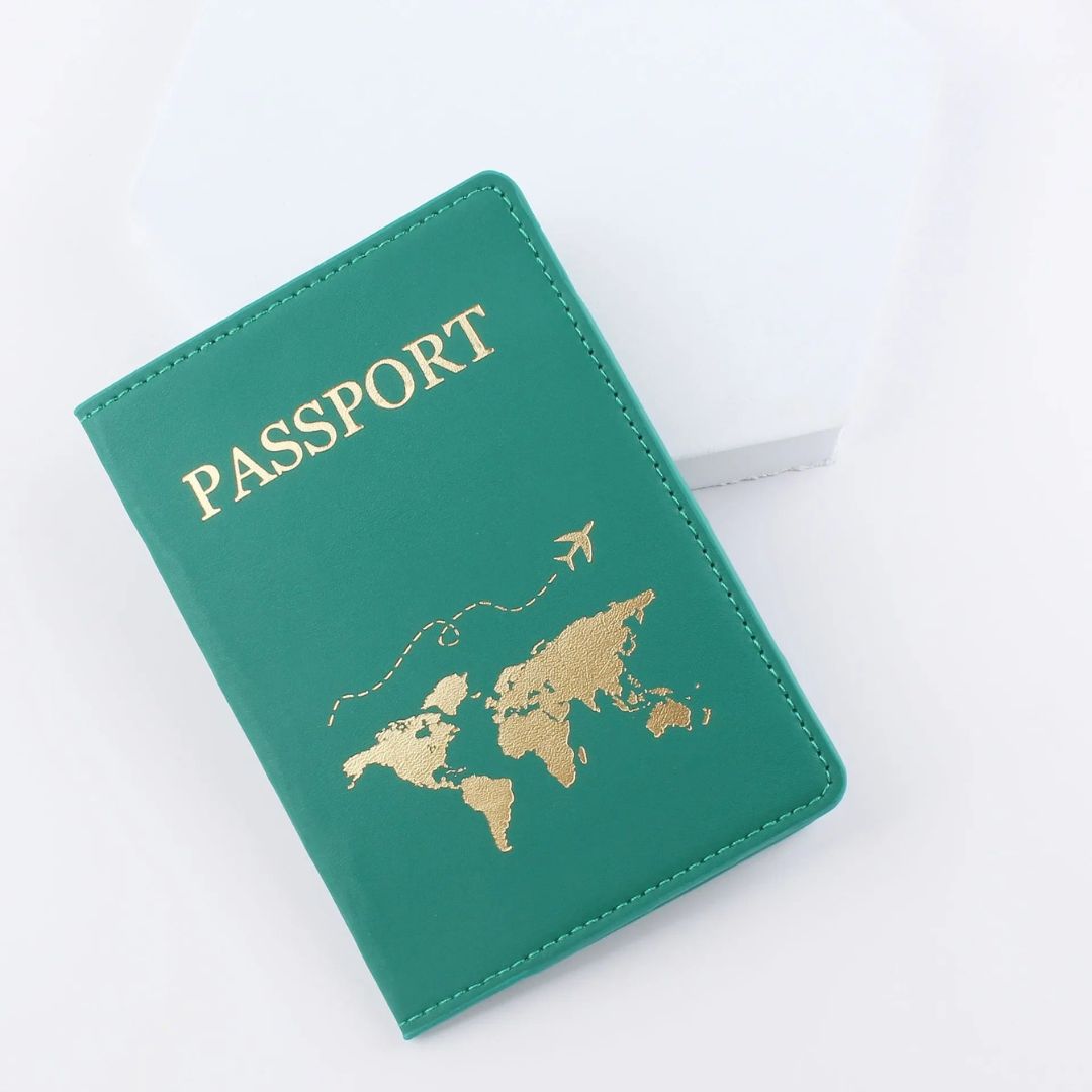 Greyoe Protège Passeport Et Étiquette Bagage En Cuir PU Violet - Kit Voyage Essentiel