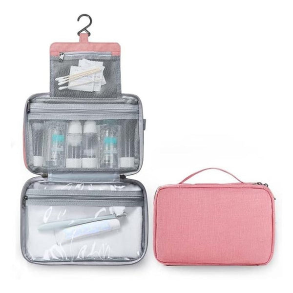 Petite Trousse de Toilette de Voyage à Suspendre, coloris rose