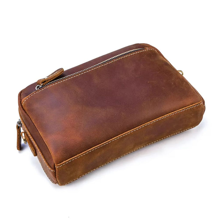 Pochette Voyage Cuir Pour Montre A-SLIM Tokei - Étui Protection Montres Homme Bleu Bruni