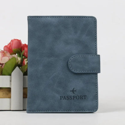 Pochette-Passeport et Billet d'Avion Bleu