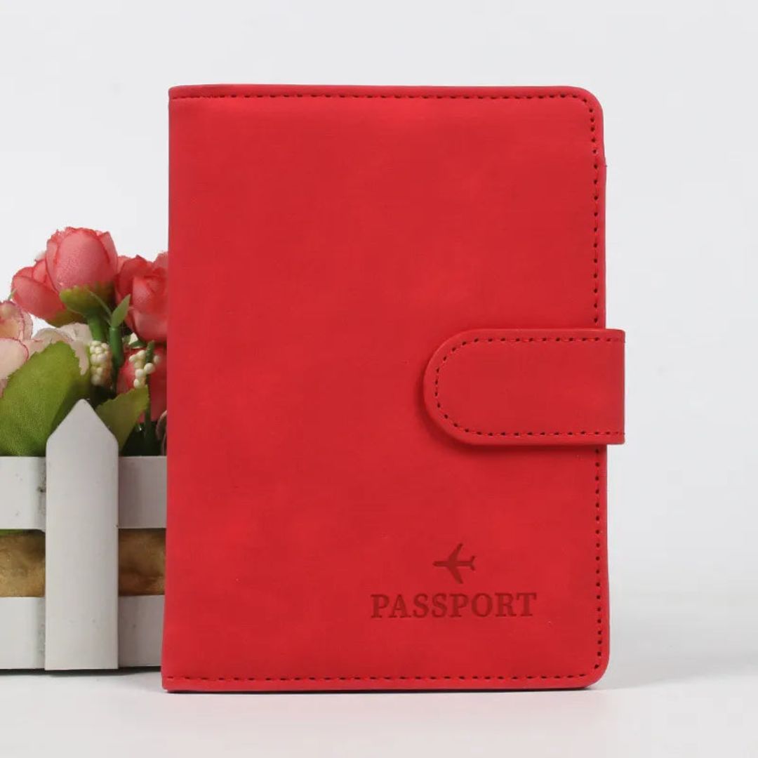 Pochette-Passeport et Billet d'Avion Rouge