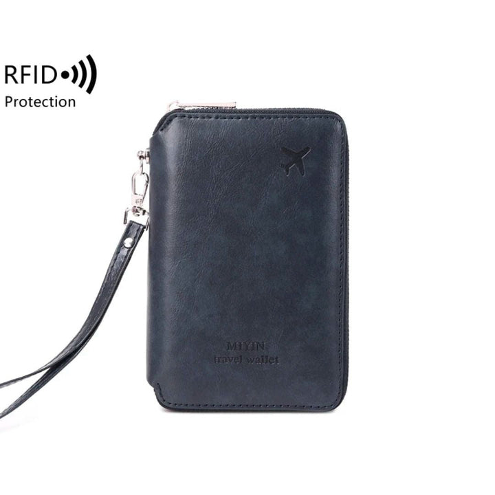 Pochette Passeport RFID Bleu
