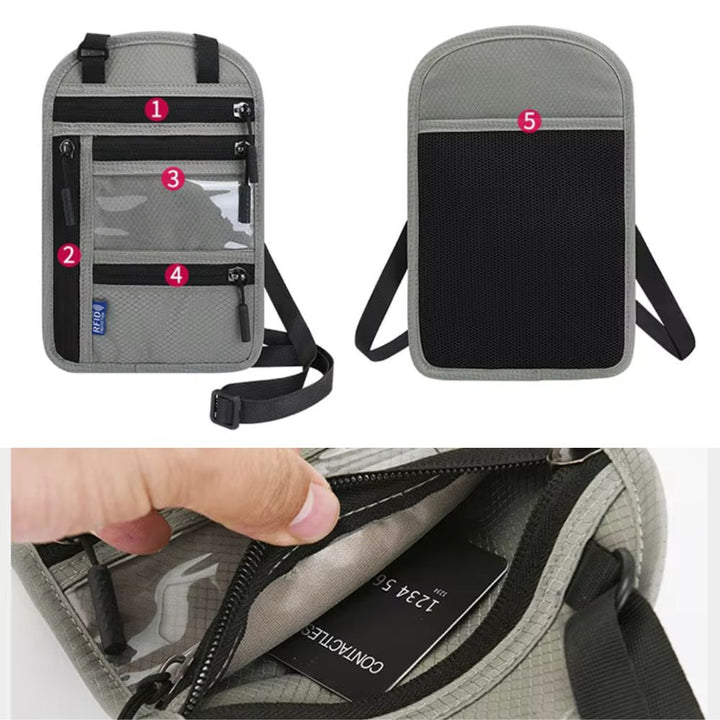 ZAHD Lot De 2 Pochette Tour De Cou Voyage – Sac Étui Poitrine Imperméable Pour Hommes & Femmes – Protection Argent, Passeport, Cartes, Clés