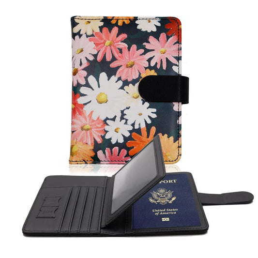 Porte-Passeport à Fleurs Chrysanthème