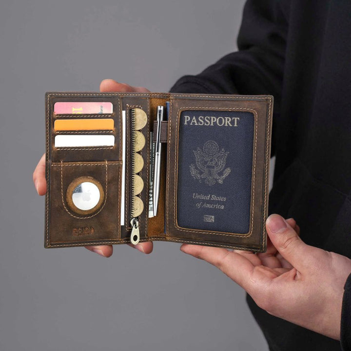 Porte Passeport en Cuir pour Homme - Contacts
