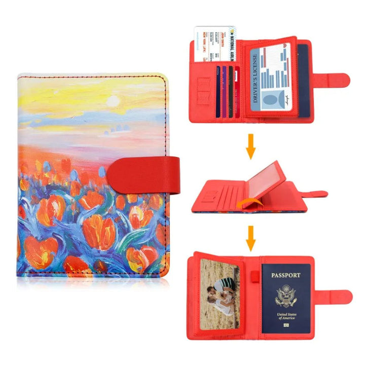 Protège-Passeport à Fleurs Tulipes