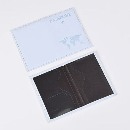 Protège-Passeport Carte du Monde Bleu ciel