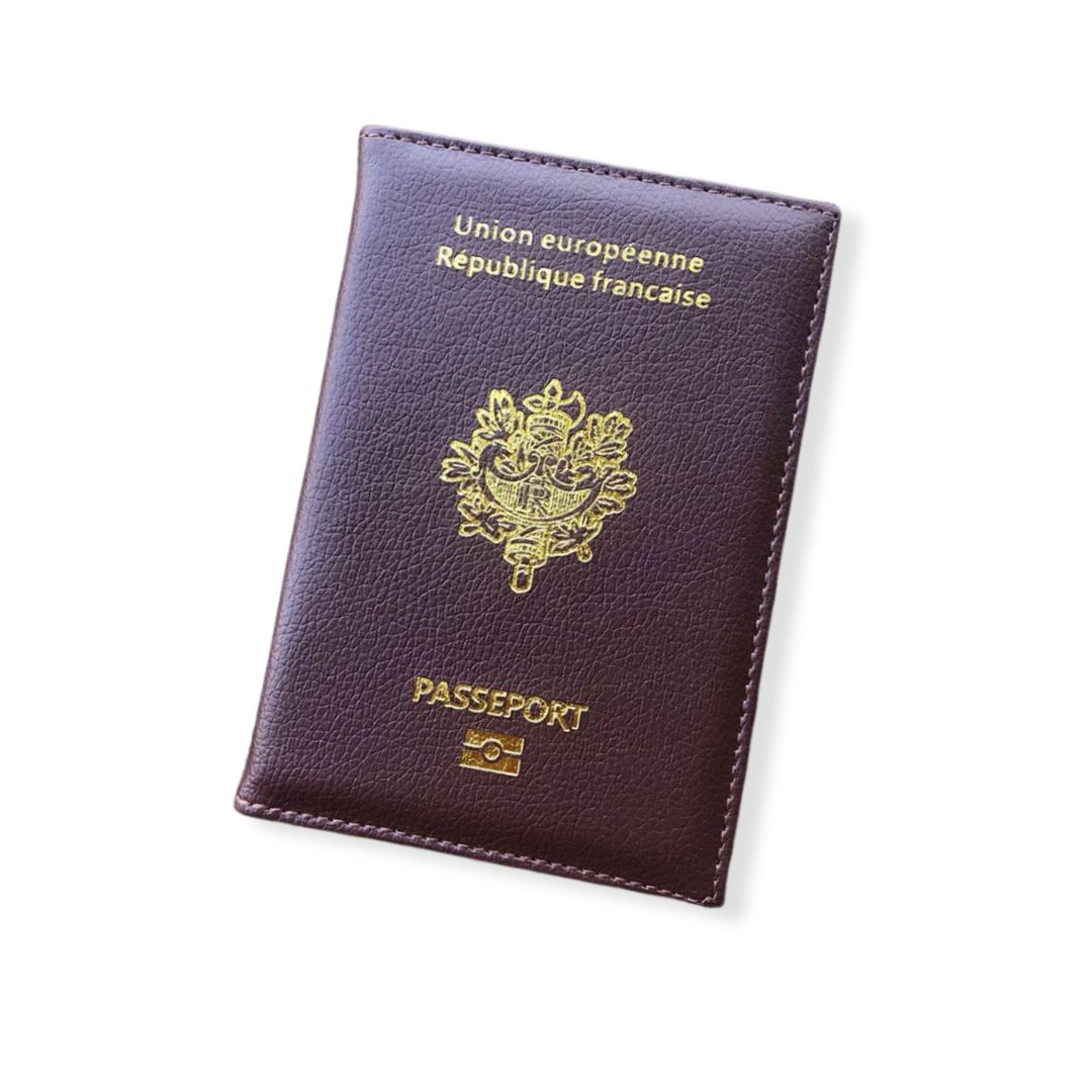 Protège-Passeport Français Brun
