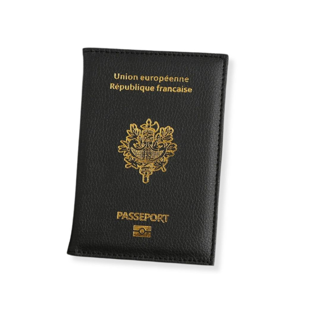 Protège-Passeport Français Noir
