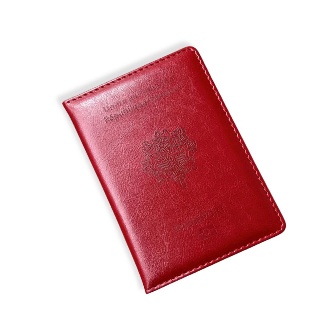 protège-passeport-français-personnalisé-rouge