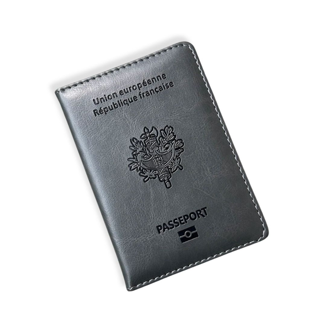 protège-passeport-français-personnalisé-gris-foncé