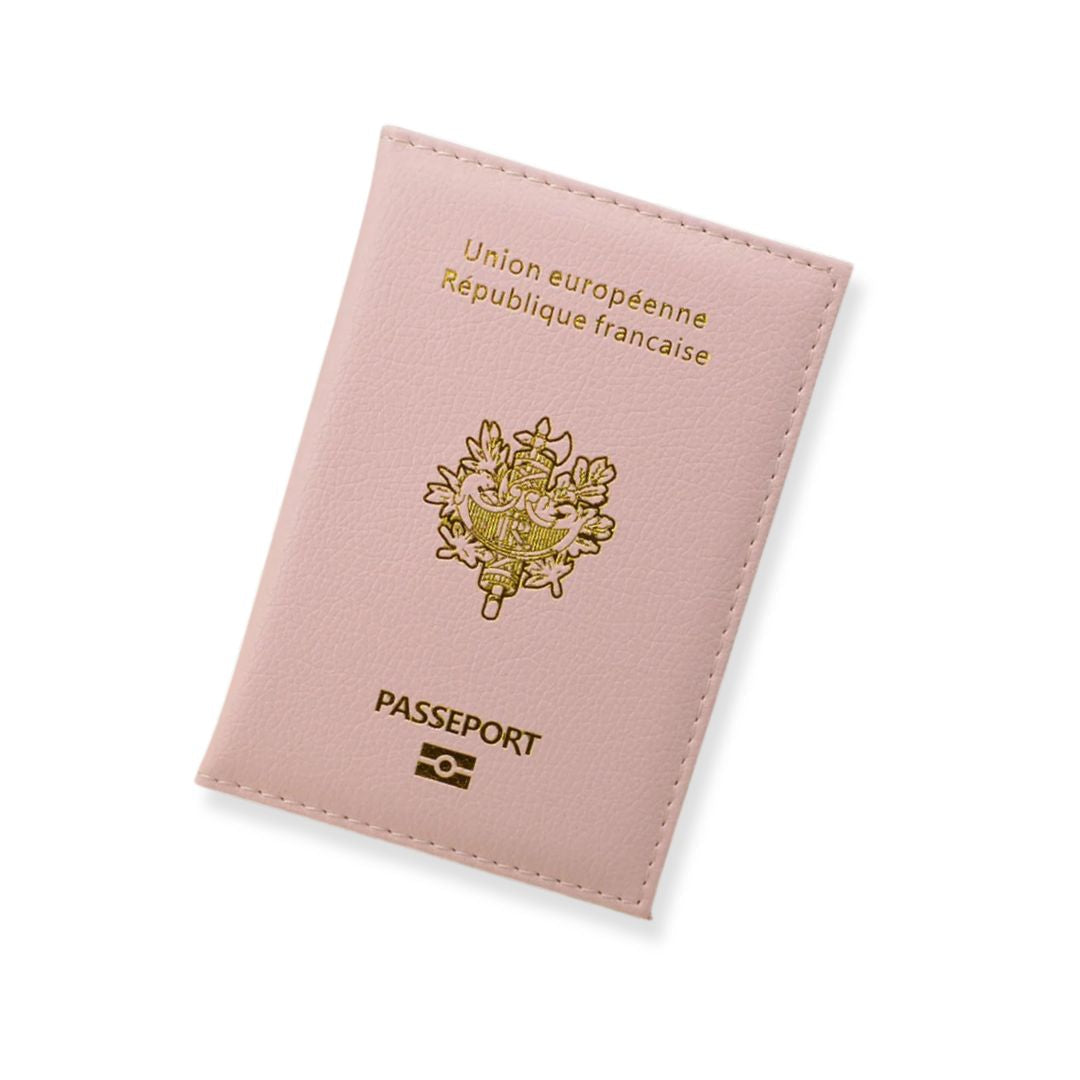 Protège-Passeport Français Rose pale