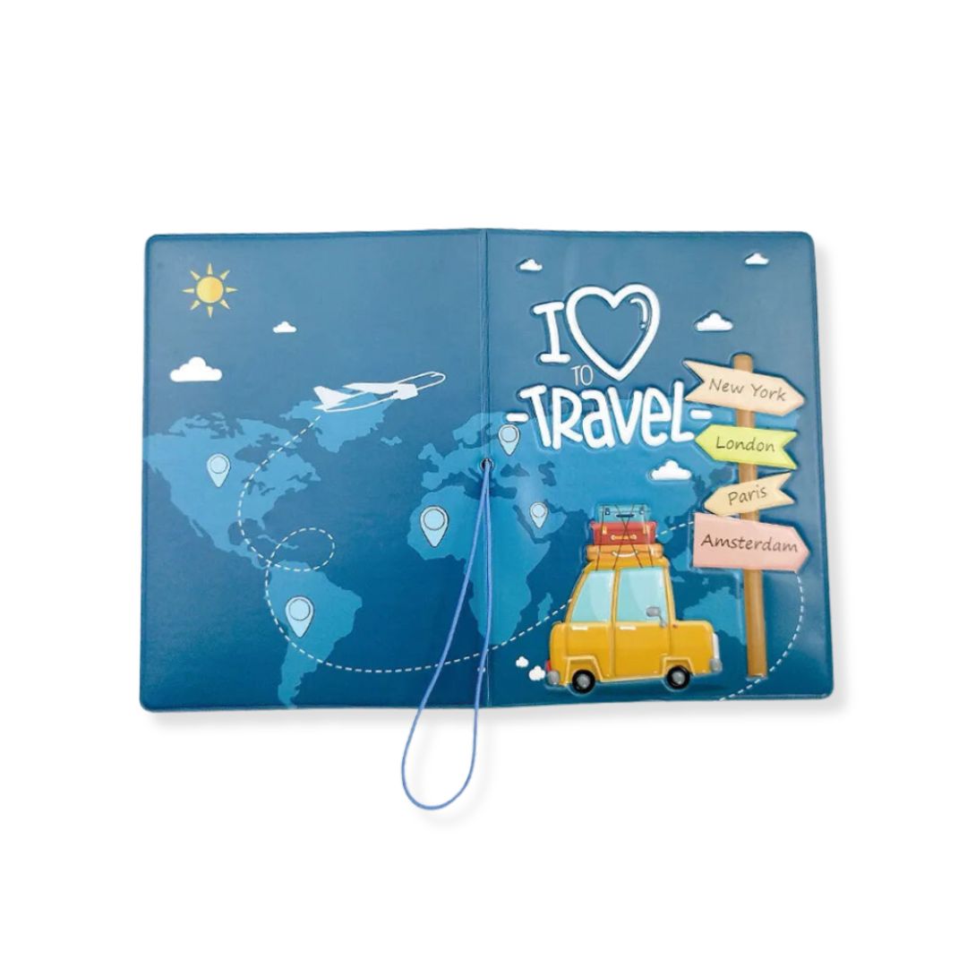 Protège-Passeport Travel Bleu