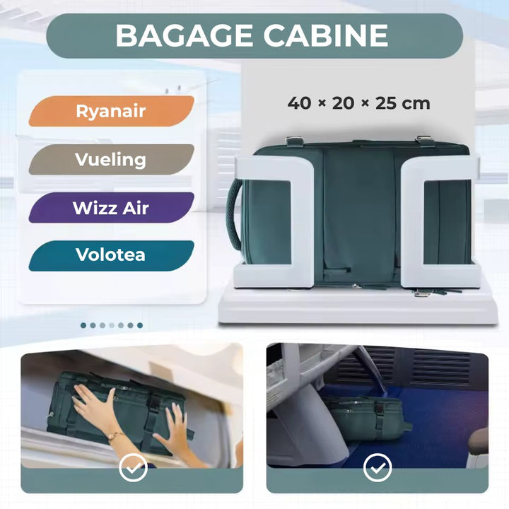 Sac à Dos 40 x 20 x 25 cm, format bagage cabine pour : ryanair, vueling, wizz air, volotea