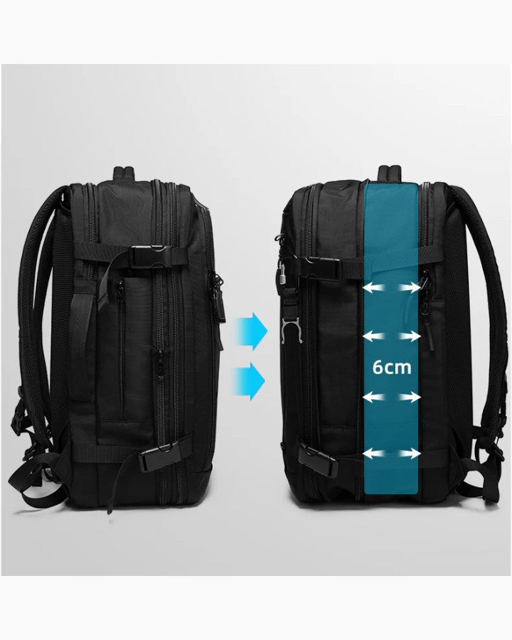 Sac à Dos 55 x 35 x 25 cm - Format Bagage Cabine - avec extension de profondeur de 6 cm