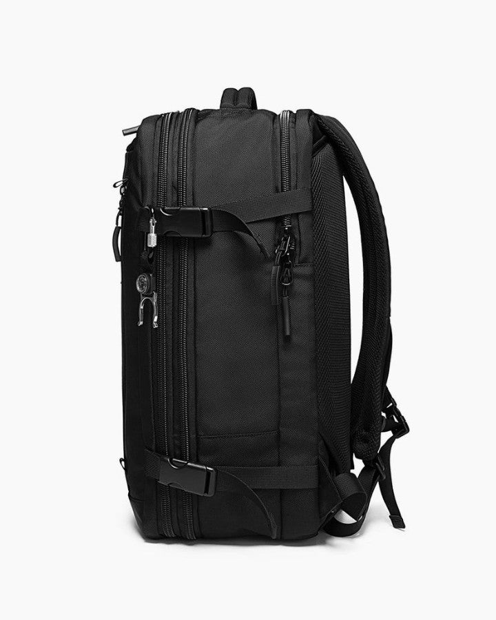 Sac à Dos 55 x 35 x 25 cm - Format Bagage Cabine - vue de côté avec sangles de compression