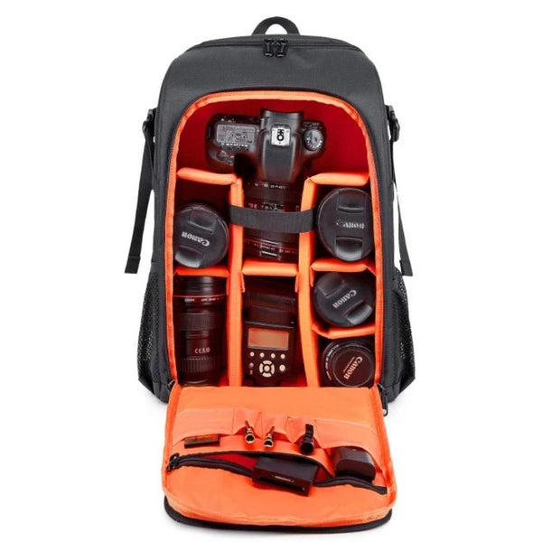 Sac à dos pour appareil photo de voyage intérieur orange