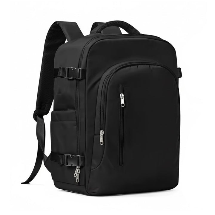 Sac à Dos Cabine 40x20x25 noir, unisexe, idéal pour voyage d’affaires ou escapade.