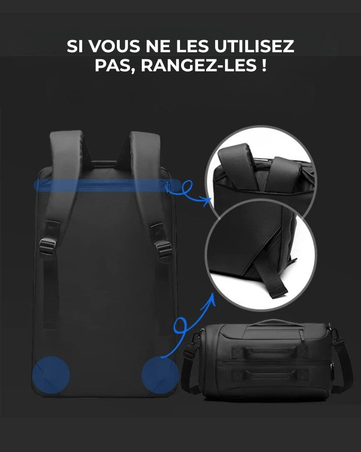 Sac à Dos de Voyage Bandoulière, avec bretelles dissimulables