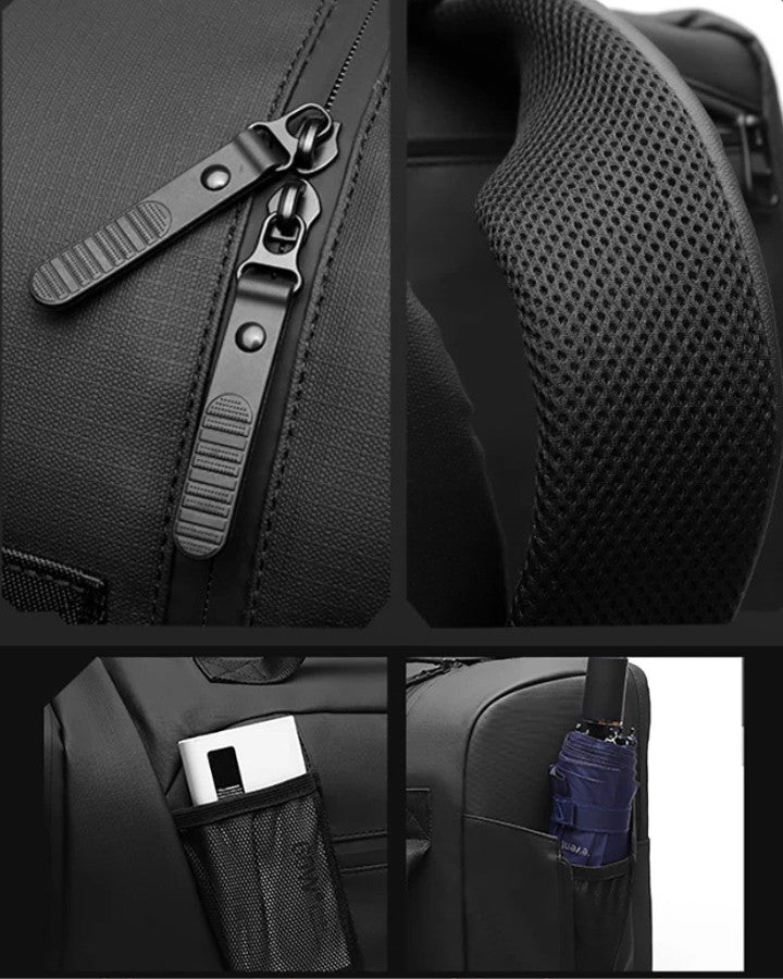 Sac à Dos de Voyage Bandoulière, avec poches latérales, fermeture YKK et sangles rembourrées
