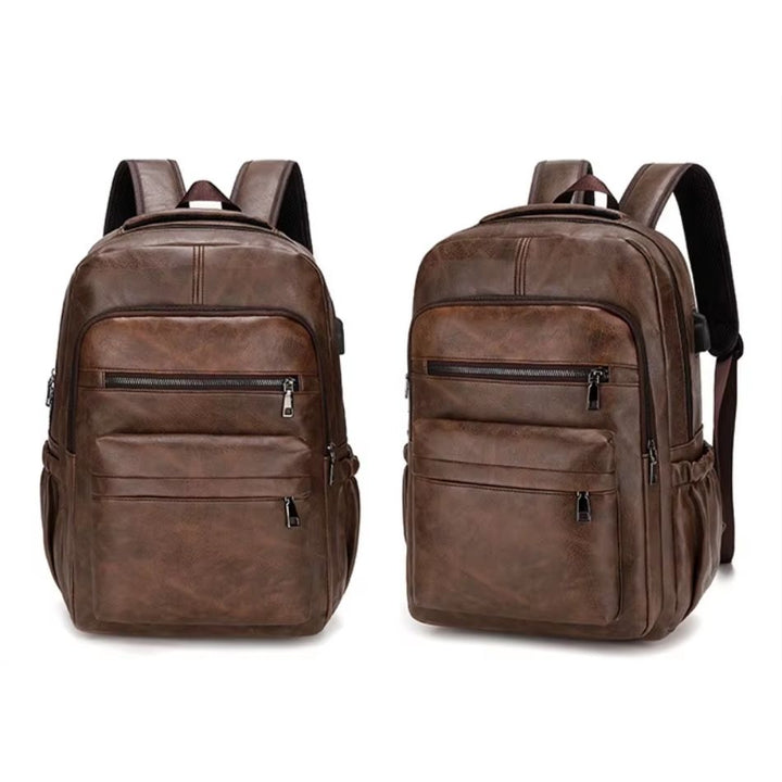 Sac à dos en simili cuir homme marron