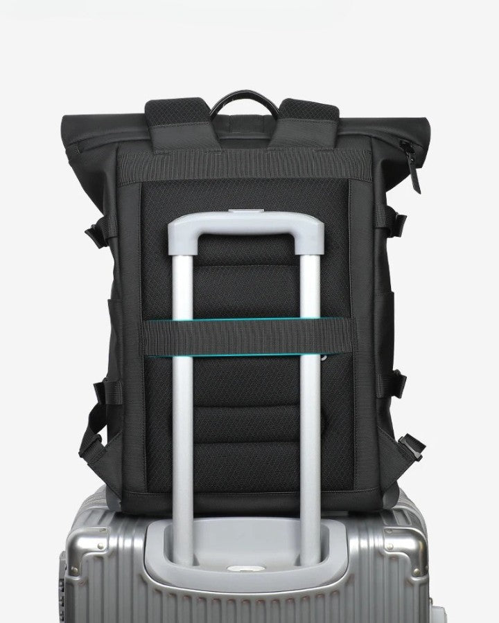 Sac à Dos avec Fermeture à Enroulement, déperlant, absorbe les chocs et compartiment pc