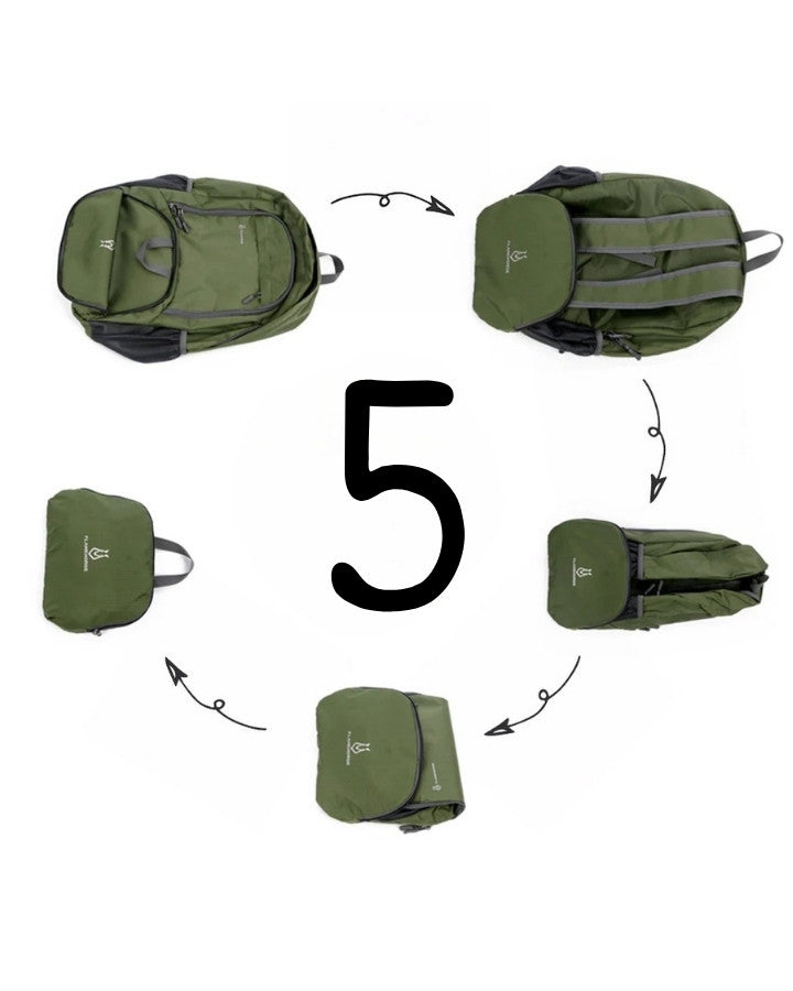 Sac à Dos en Nylon Léger Pliable, pliage en 5 étapes simples
