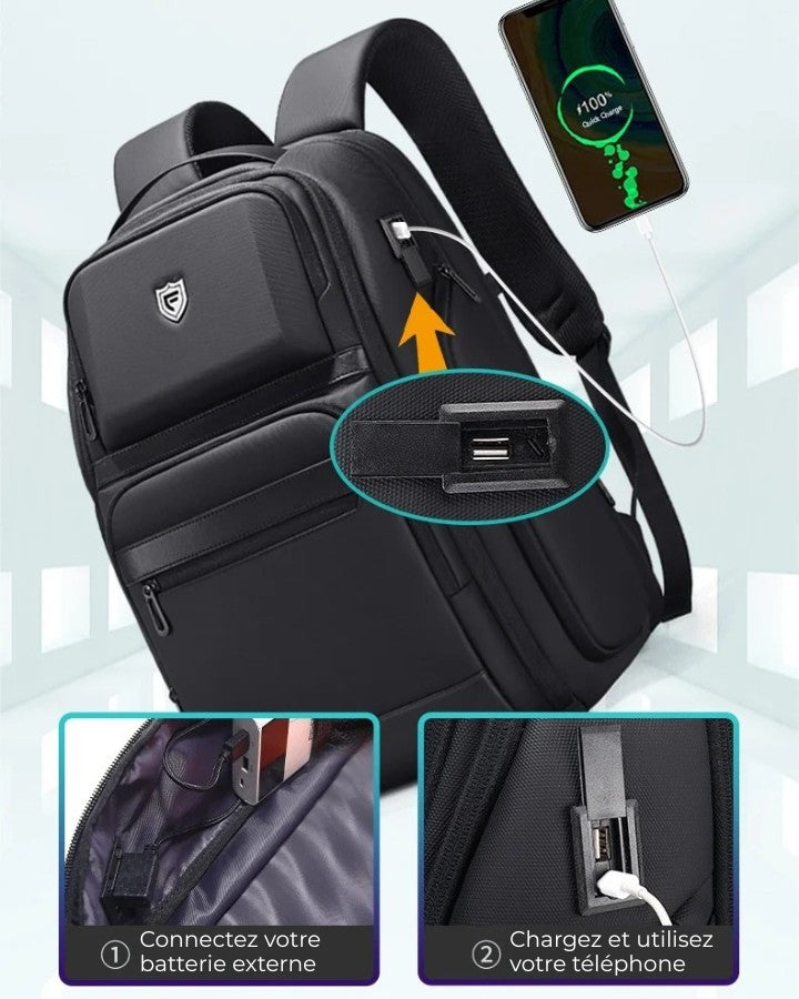 Sac à Dos de Voyage pour Ordinateur Portable, avec port USB/USB-C pour recharger son téléphone même en déplacement, en dehors du sac à dos