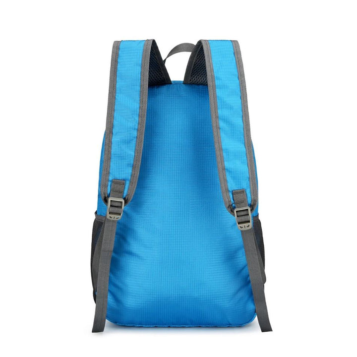 Sac à Dos Pliable, bleu en vue de dos