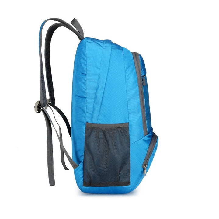 Sac à Dos Pliable, bleu vue de profile