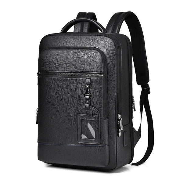 Sac à Dos Simili Cuir Homme, cuir texturé grainé noir