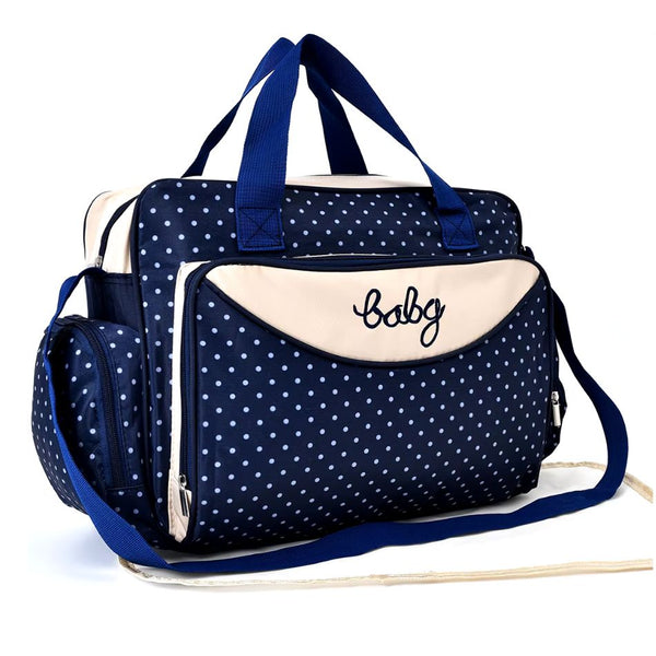 Sac à langer à pois avec bandoulière - Baby bleu marine