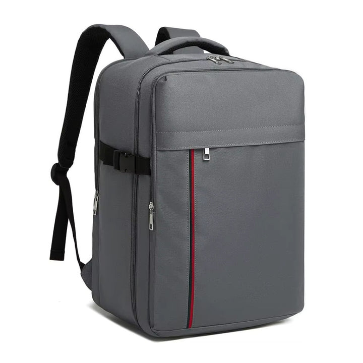 sac cabine sac à dos 40 x 20 x 25 coloris gris avec bande rouge et verte verticale