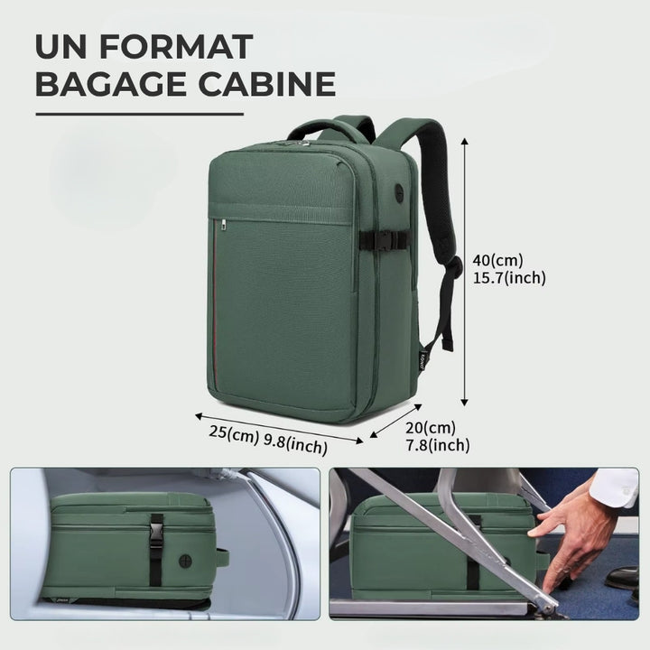 dimensions sac cabine sac à dos 40 x 20 x 25 avion, passe sous le siège