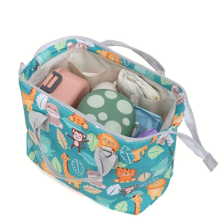 Sac à langer avec bandoulière et motifs d'animaux