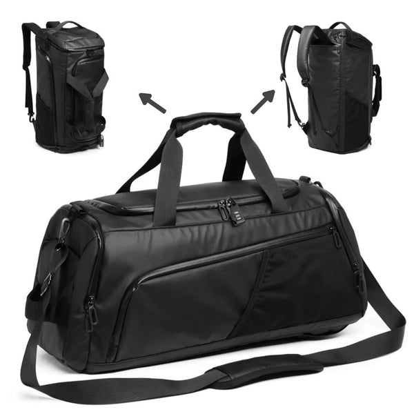 Sac sport convertible sac à dos, avec bandoulière détachable, coloris noir