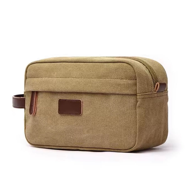Trousse de Toilette en Toile, camel