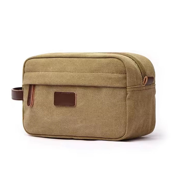 Trousse de Toilette en Toile, camel