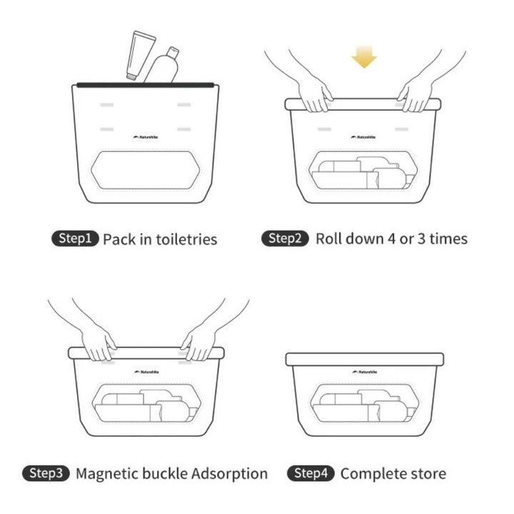 Trousse de toilette Étanche, guide pour fermer la trousse