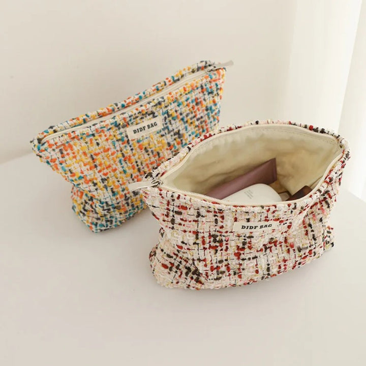 Trousse de Toilette Femme Colorée - Handmade, taille M, cherry blossom et sunny fall