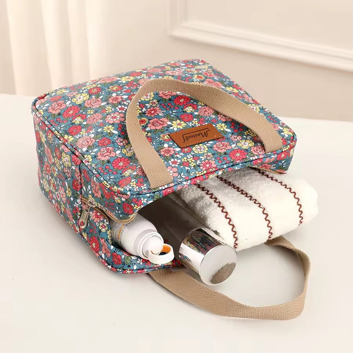 Trousse de toilette Femme Vanity Souple - Motifs Fleurs grande capacité pour articles de toilette et soins