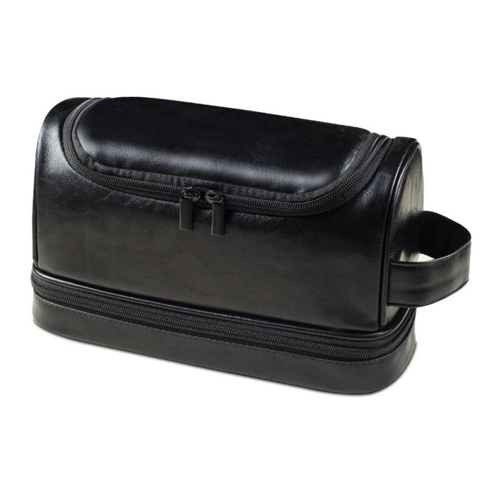 Trousse de Toilette Homme Cuir à Suspendre, noir