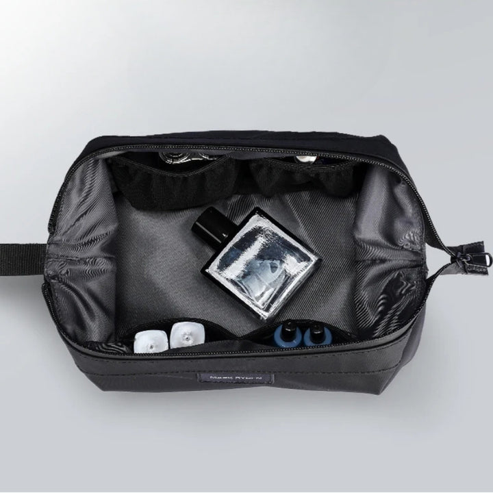 Trousse de Toilette Homme Double Compartiment, grand compartiment avec élastiques de maintien