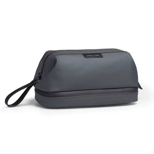 Trousse de Toilette Homme Double Compartiment, coloris gris foncé
