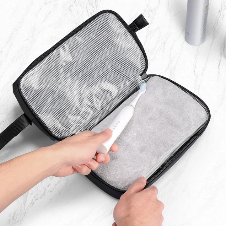 Trousse de Toilette Homme Double Compartiment, avec compartiment étanche