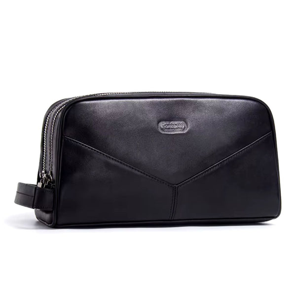 Trousse de toilette Homme en Cuir Personnalisée Noir