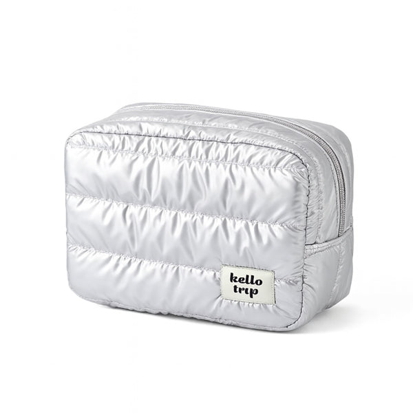 Trousse de toilette Matelassée Femme - Puffer, argenté