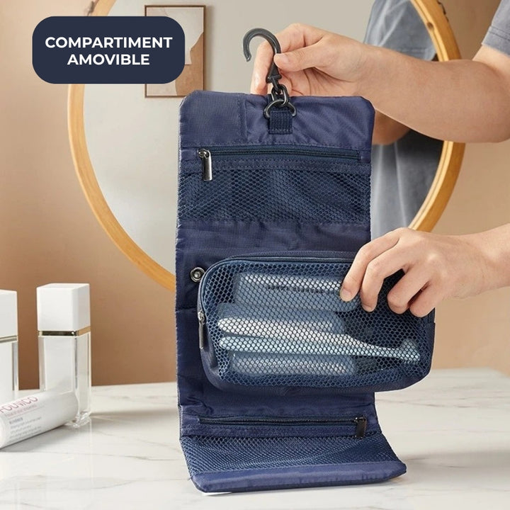 Trousse de toilette Pliable et Amovible, compartiment détachable